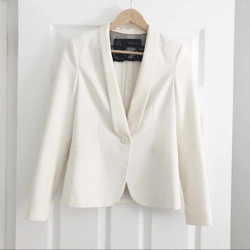 Zara Basics Ivory Blazer